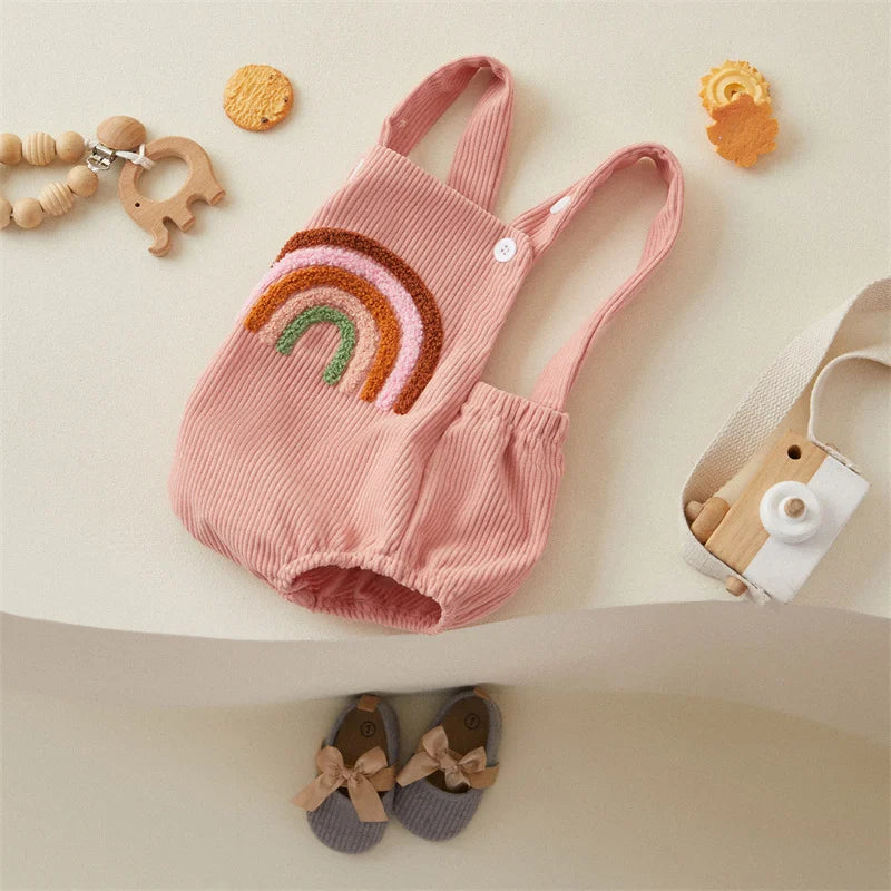 0–18M Baby Girl Summer Jumpsuit, Cute Embroidered Romper