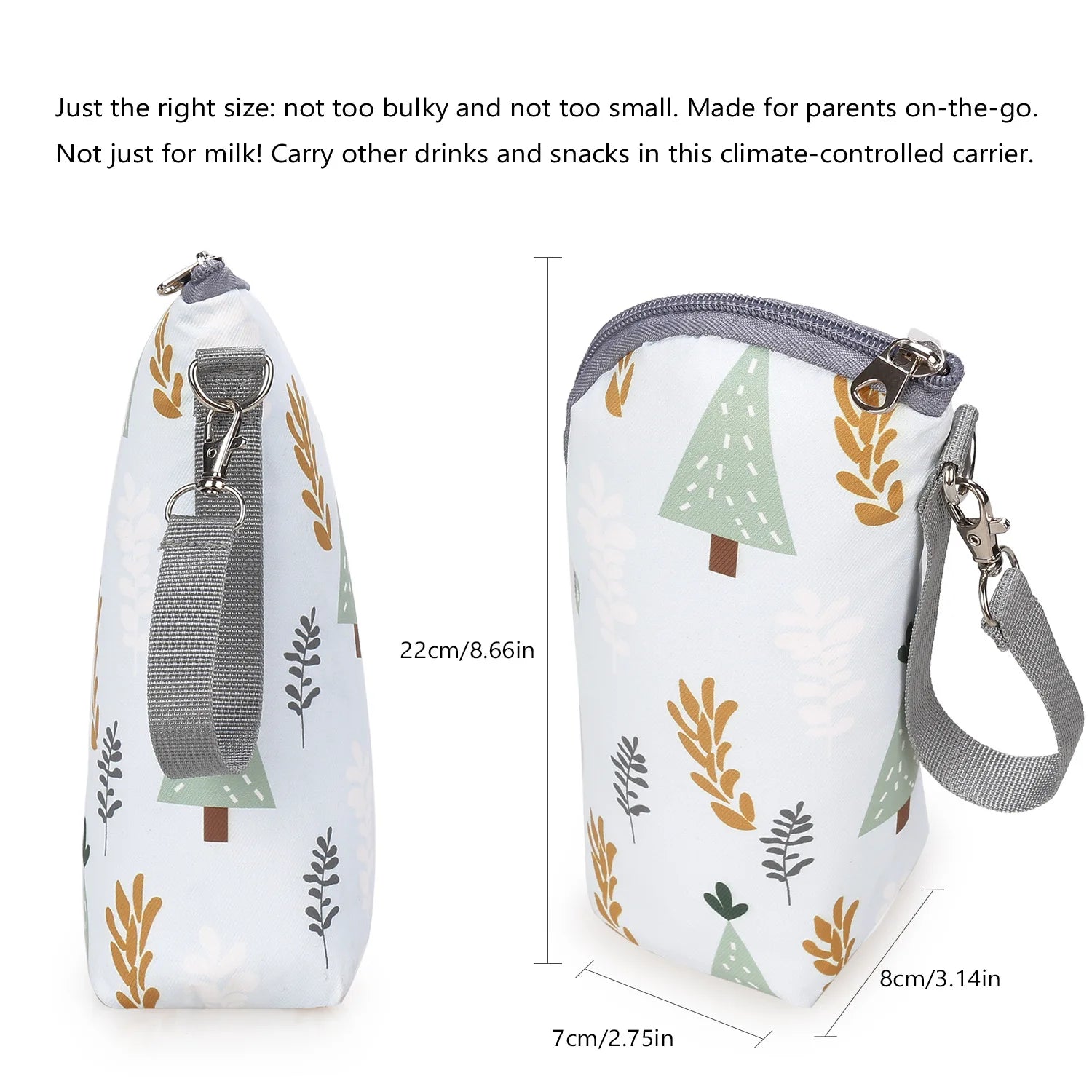 Portable Baby Feeding Bottle Bag – Aluminum Insulation, Stroller Hanging