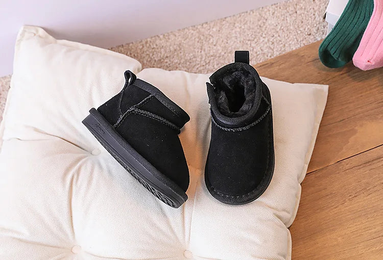 Baby Winter Snow Boots – Leather Plush Non-Slip Toddler Shoes