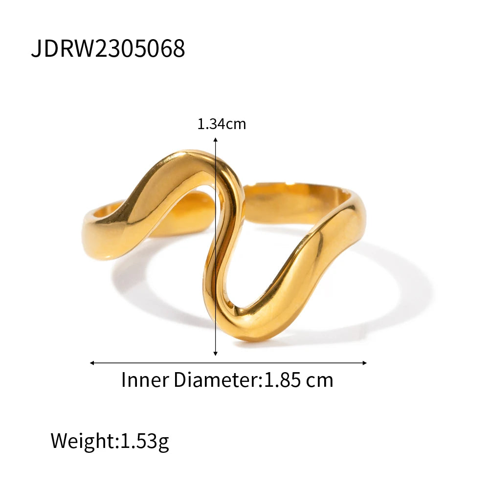 Gold Stainless Steel Hollow Ring