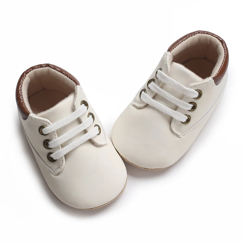 Baby Walking Shoes (0–18M) – Lace-Up Casual Flat Sneakers