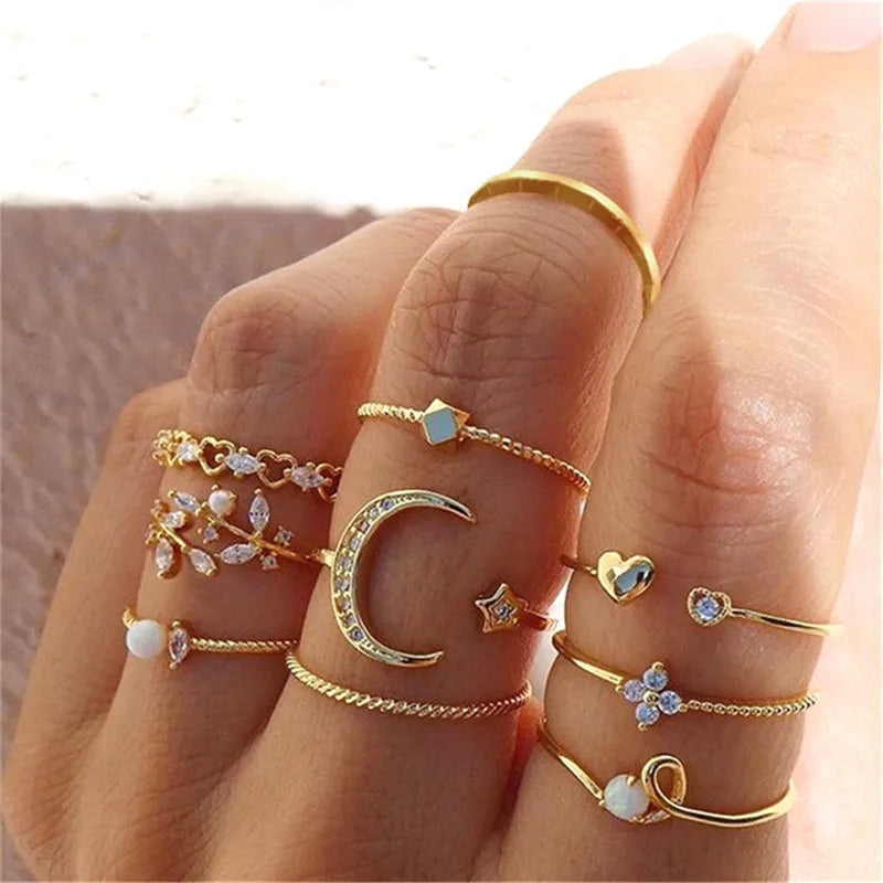 Heart Geometric Gold Butterfly Ring