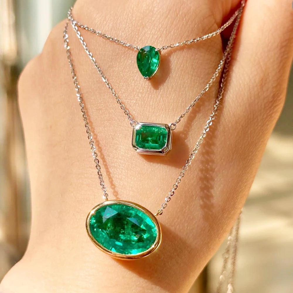 Luxury Retro Emerald Green Oval Square