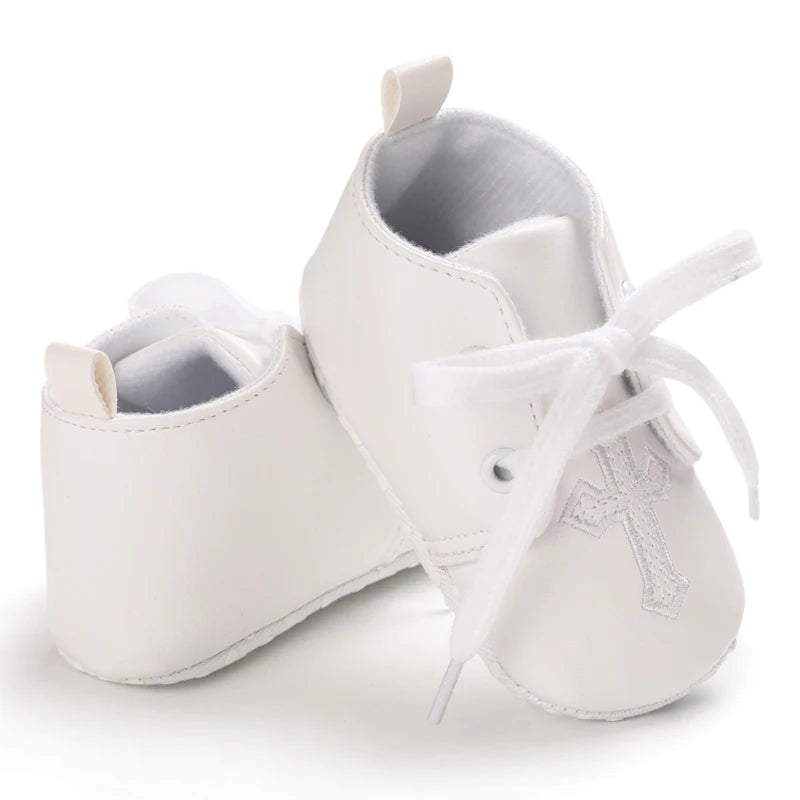 Infant Spring Sneakers (0–18M) – White Non-Slip Soft-Soled Shoes