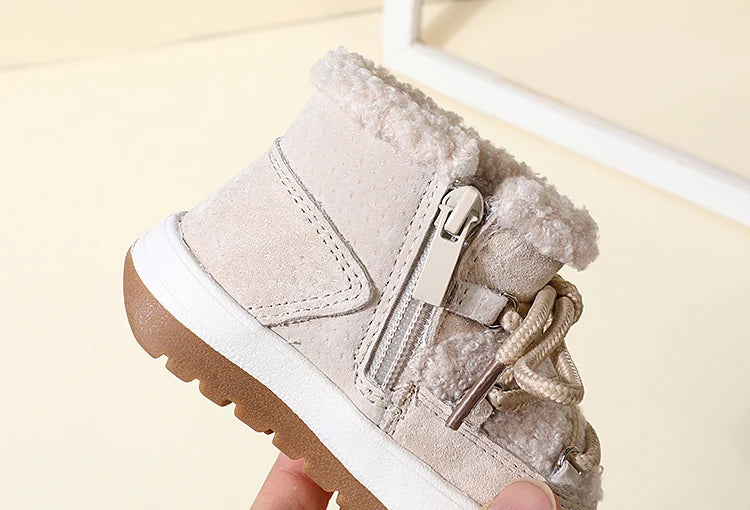 Baby Boots – Warm Plush Rubber Sole Sneakers for Toddlers