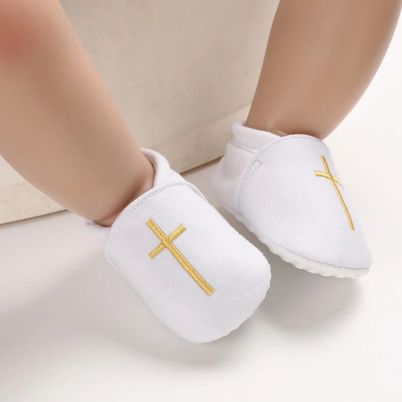 Infant Spring Sneakers (0–18M) – White Non-Slip Soft-Soled Shoes
