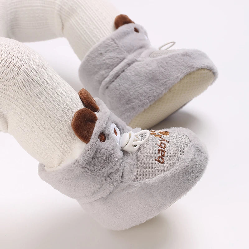 Winter 0-1 Year Old Baby Boots Warm and Cute Soft Soled Shoes