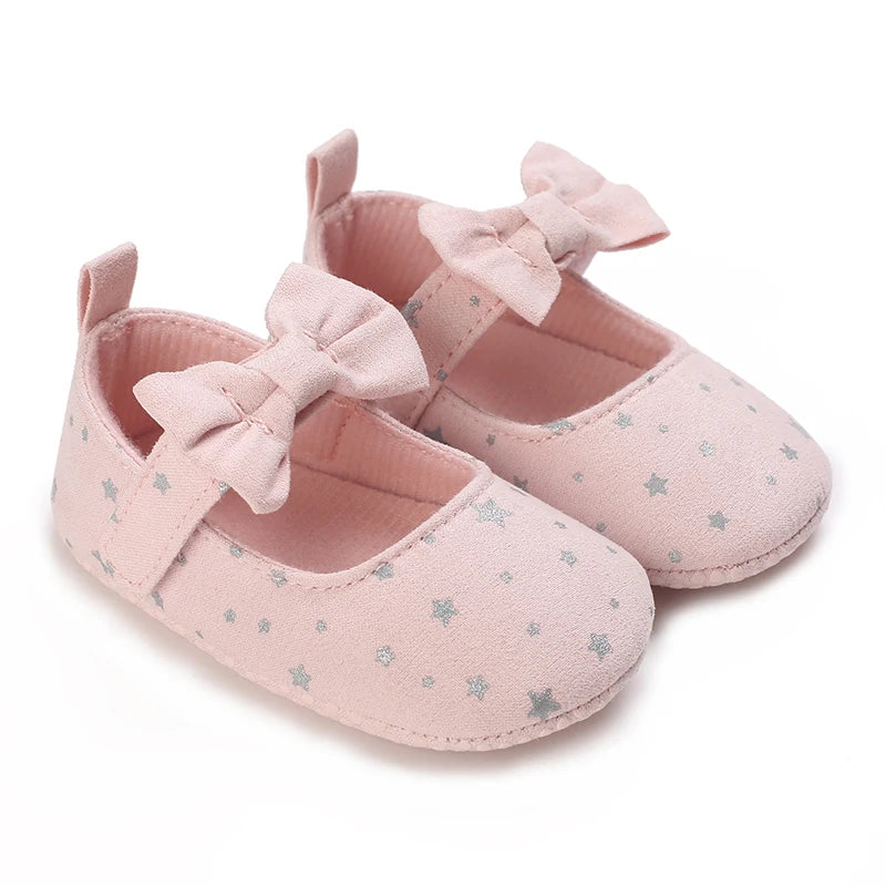 Baby Shoes (0–18M) – Plush Soft Bow Casual Sneakers