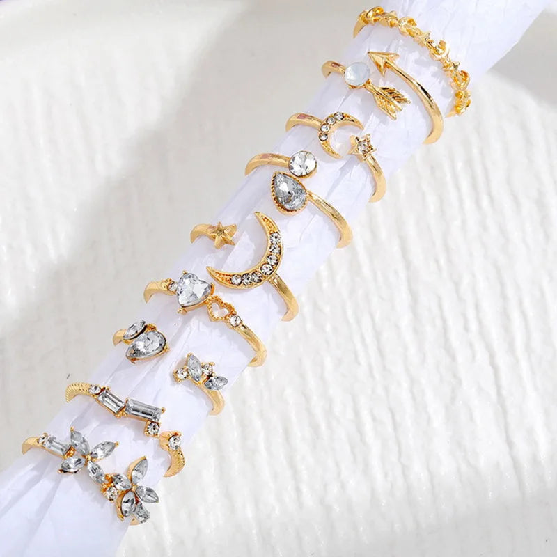 Gold Love Heart Butterfly Ring