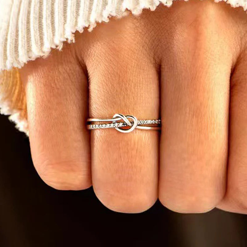 CAOSHI Chic Two-tone Style Finger Ring Female Engagement Jewelry with Brilliant Zirconia Fashion Thin Accessories for Wedding