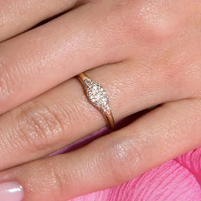 Dainty Zircon Gold Crystal Ring