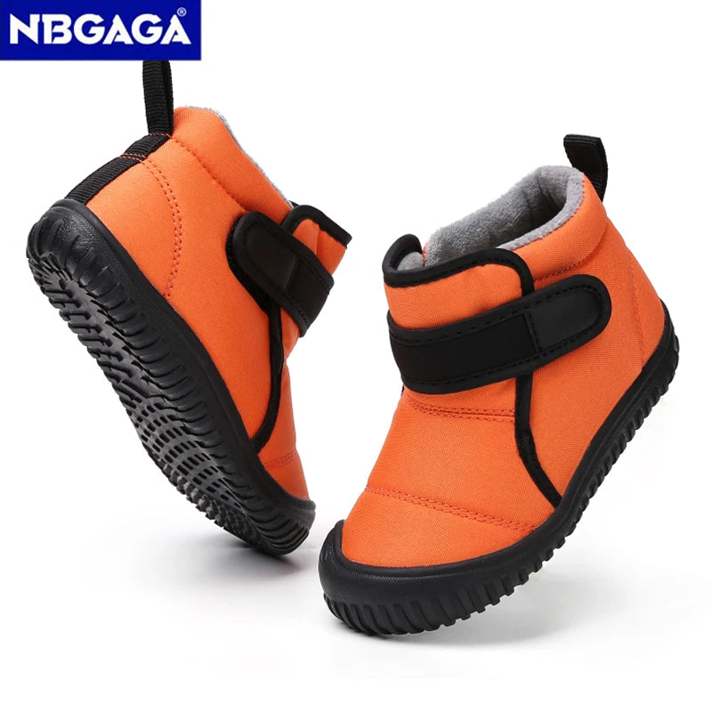 Unisex Kids Winter Snow Boots – Plush Anti-Slip Walking Shoes (Size 19–28)