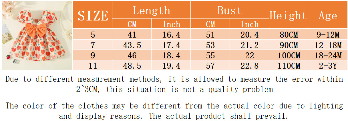 Baby Girl Summer Bow Dress (0-3Y)