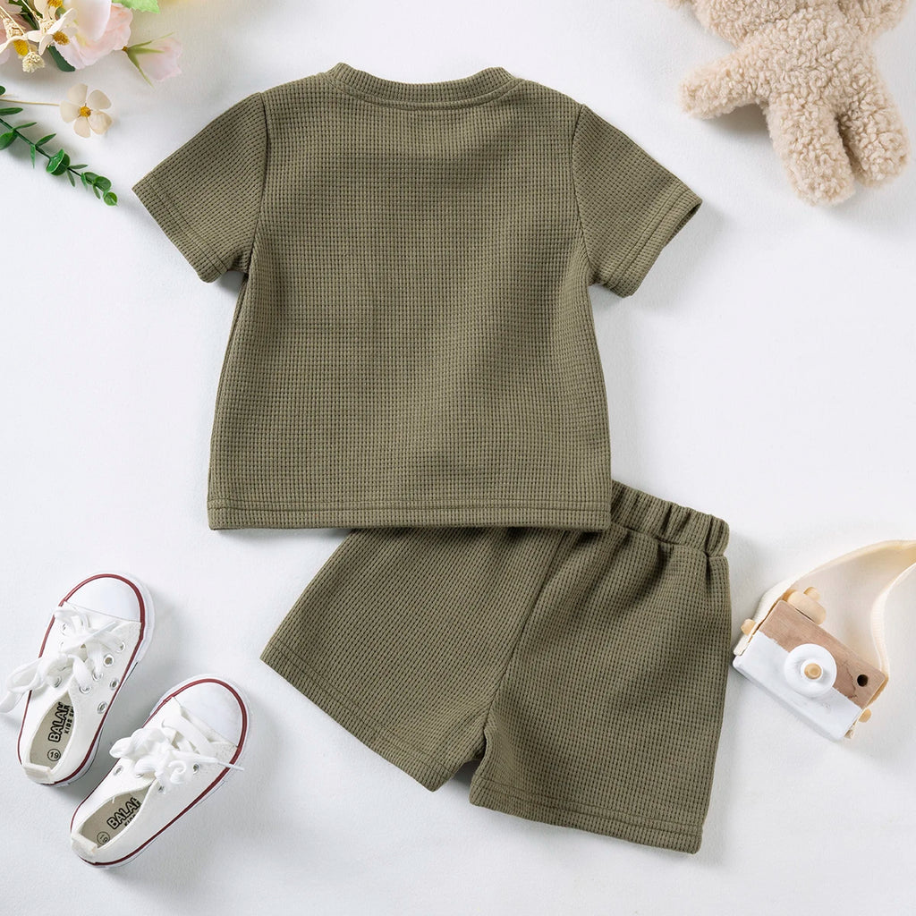 Cute Bear Short Sleeve & Breathable Shorts 2pcs Comfortable