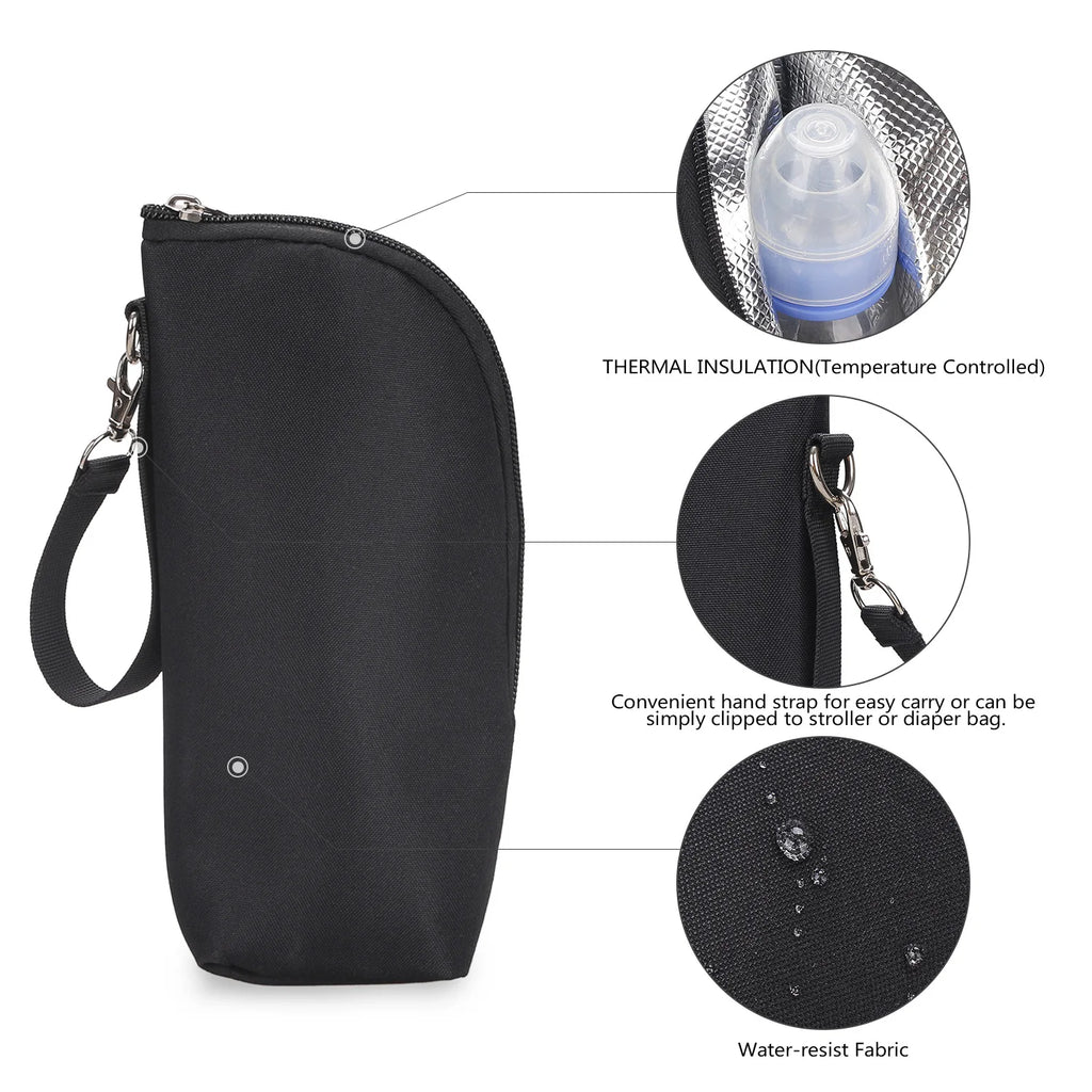 Portable Baby Feeding Bottle Bag – Aluminum Insulation, Stroller Hanging