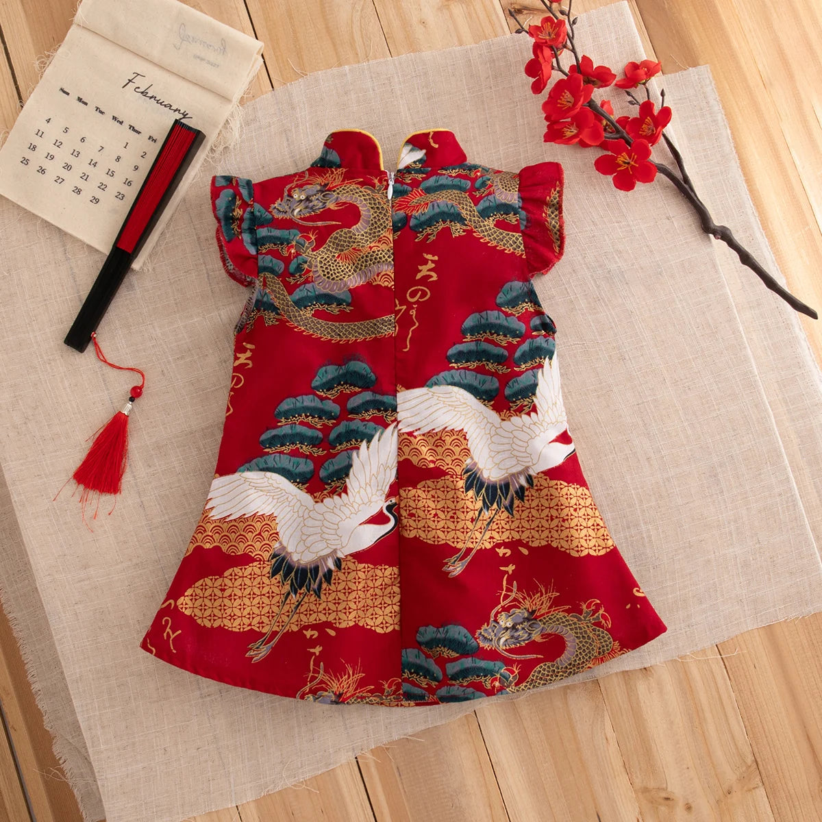 Baby Girl Red Qipao Dress (0–2Y)