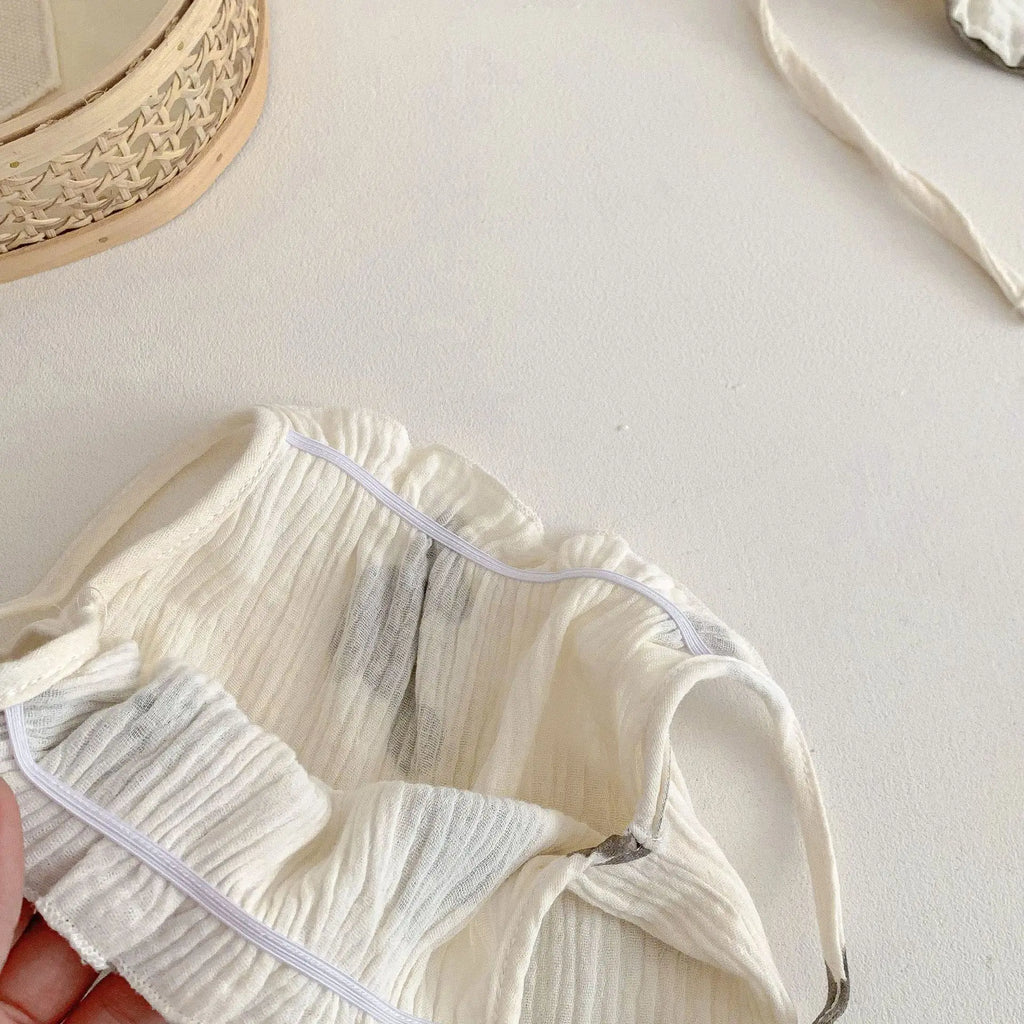 Cute Baby Bear Jumpsuit & Hat – Summer (0–18M)