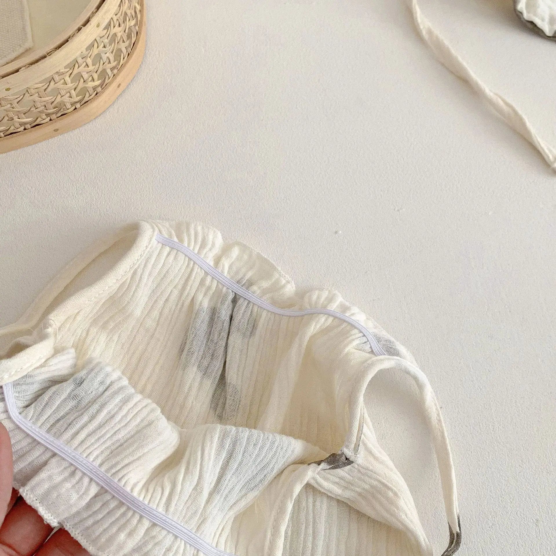 Cute Baby Bear Jumpsuit & Hat – Summer (0–18M)