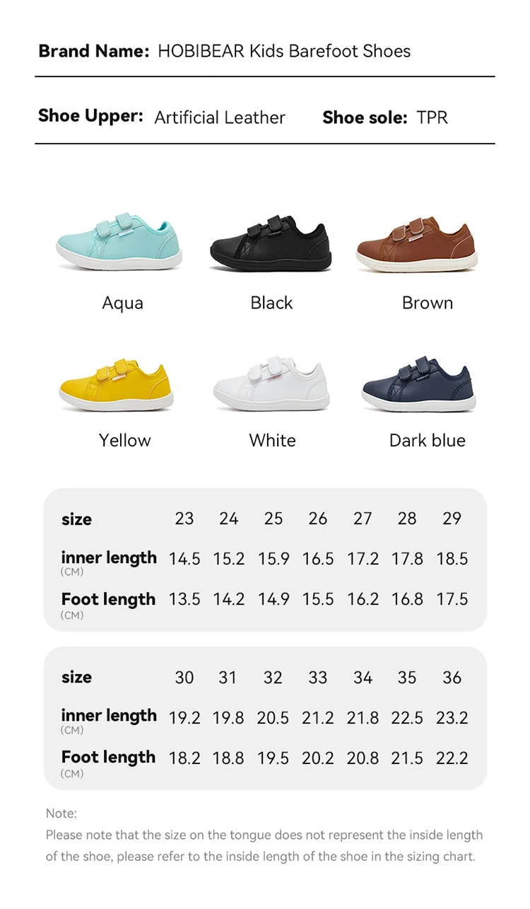 Kids Barefoot Sneakers – Lightweight Wide-Toe Hook & Loop Shoes