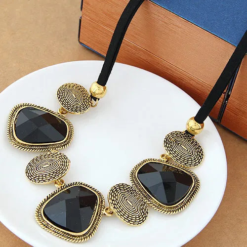 Kymyad Vintage Choker Statement Necklace Women