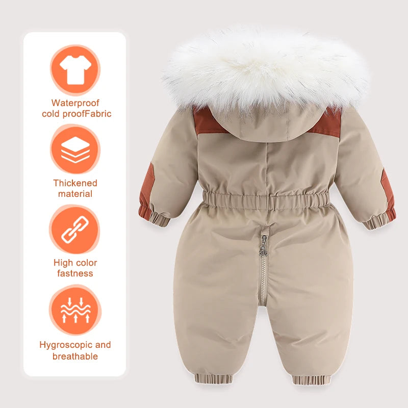 Infant Baby Overalls, Thick Winter Outwear -30°C