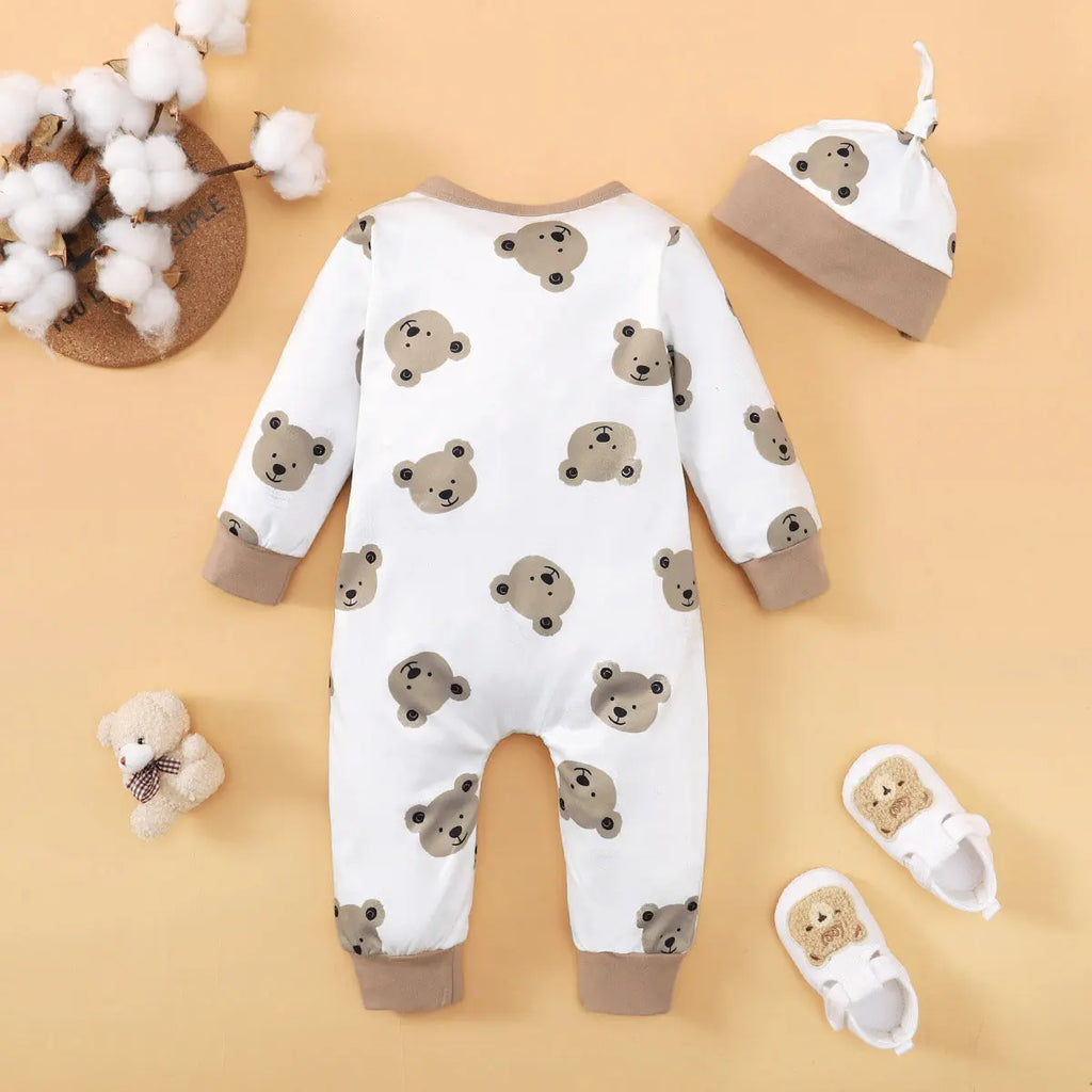 Baby Boys Bear Romper – Long Sleeve (0–12M)