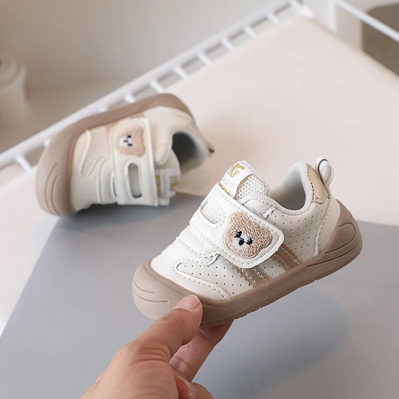 Kids PU Leather Sneakers – Soft-Soled First-Step Toddler Shoes