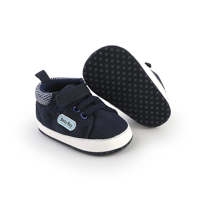 Baby Walking Shoes (0–1Y) – Soft Sole Canvas Casual Shoes