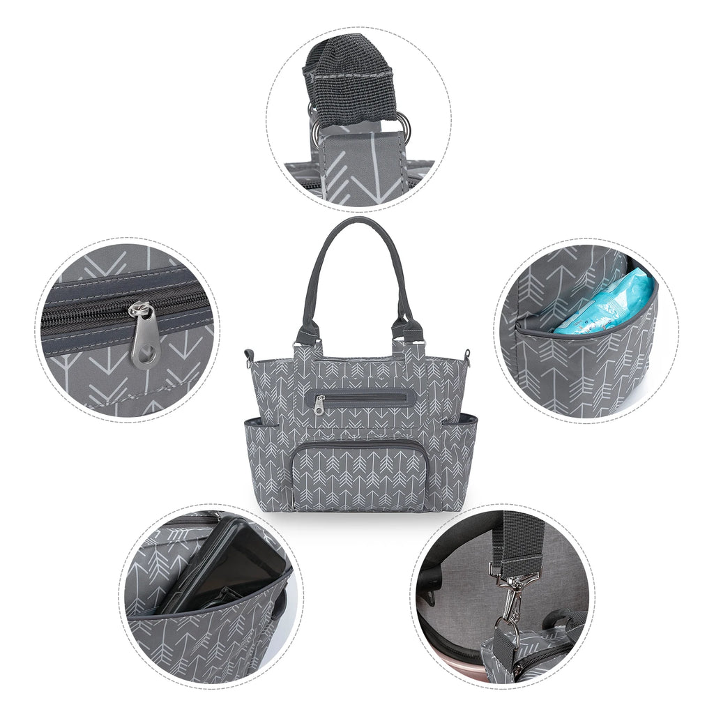 7pcs Nappy Changing Bag Set – Multifunctional Tote, Shoulder & Travel Diaper Bag