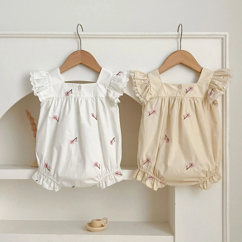 Baby Girls Sleeveless Embroider Flower