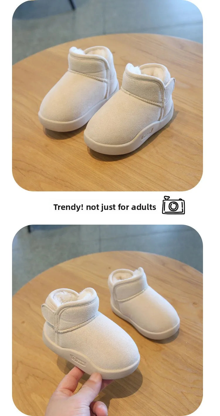Kids 2025 Winter Snow Boots – Plush Warm Toddler Shoes (Size 15–24)
