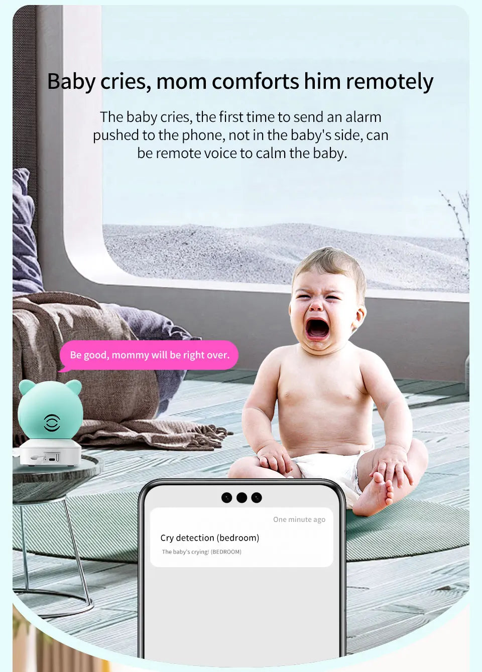 Tuya Baby Camera – 5" HD, Mobile App Control
