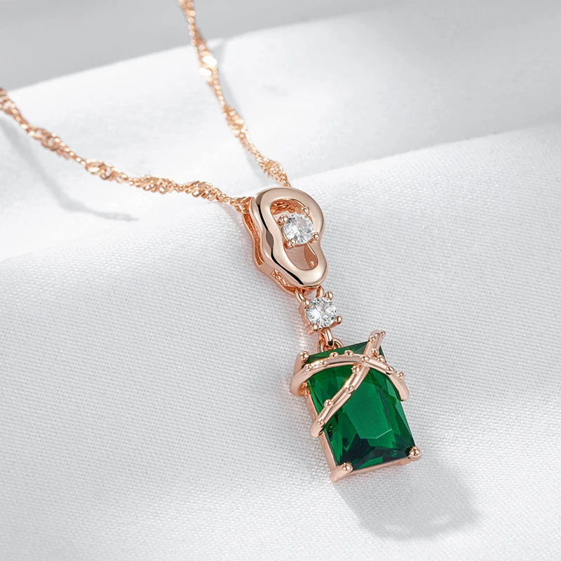 Kinel Luxury Square Green Natural Zircon