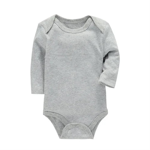 Baby Romper – Solid Color Cotton (3–24M)