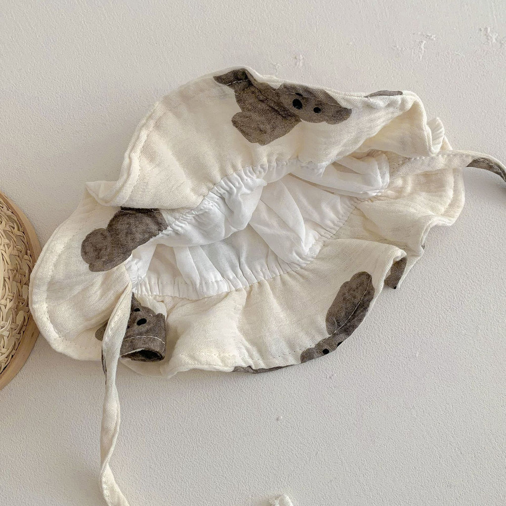 Cute Baby Bear Jumpsuit & Hat – Summer (0–18M)