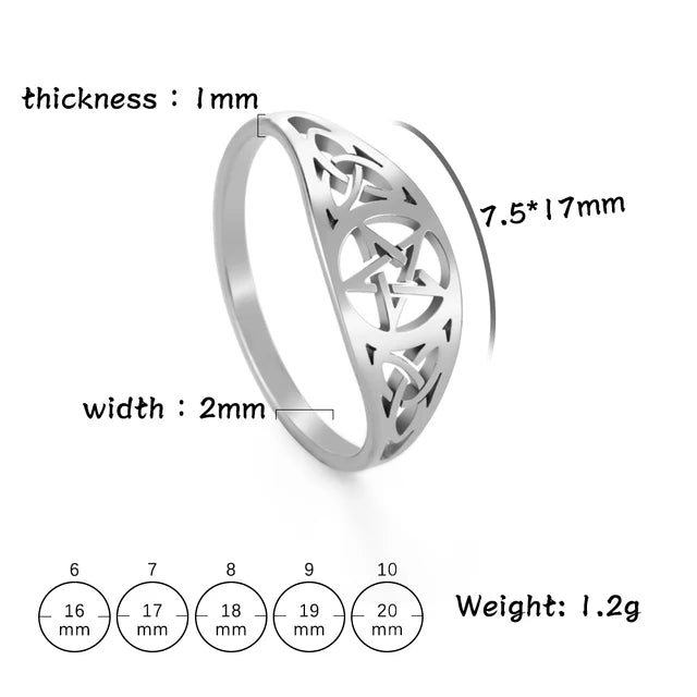 Cazador  Triquetra Irish Celtics Knot Rings for Women Stainless Steel Talisman Amulet Man Ring Jewelry 2026 Couple Gifts