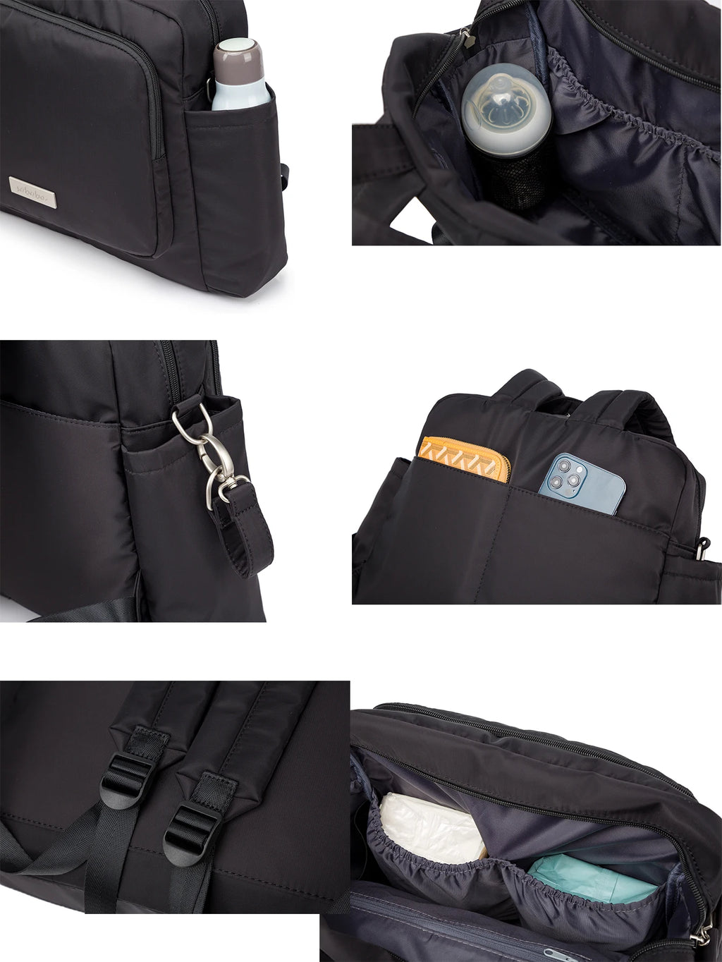 Soboba Diaper Bag for Mother – Waterproof, Large Capacity Polyester Travel Backpack