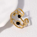 Stainless Steel Star Moon Ring