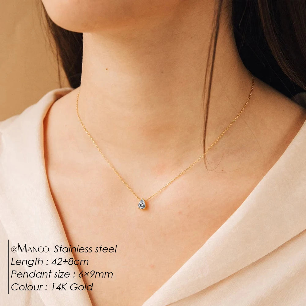 Teardrop Zircon Necklace