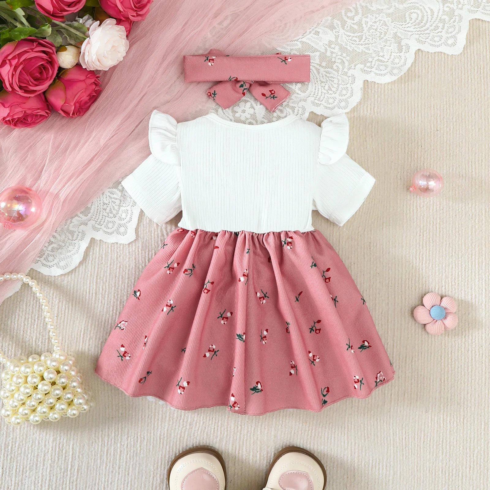 2Pcs/Set Baby girl Dress for 0-24 Months
