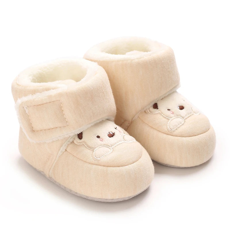 Winter 0-1 Year Old Baby Boots Warm and Cute Soft Soled Shoes