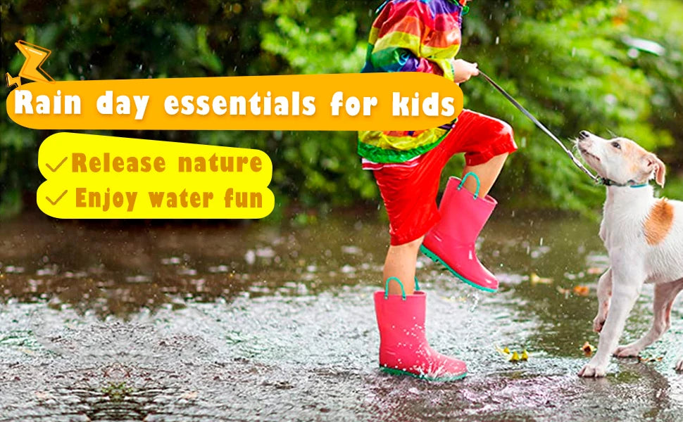 Kids Waterproof Rain Boots – Non-Slip Outdoor Rubber Shoes