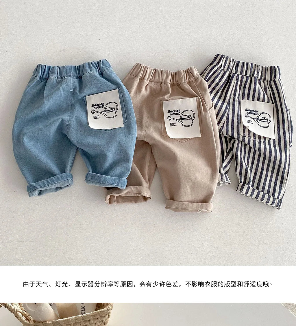 Kids Spring Striped Denim Pants (0–5Y)