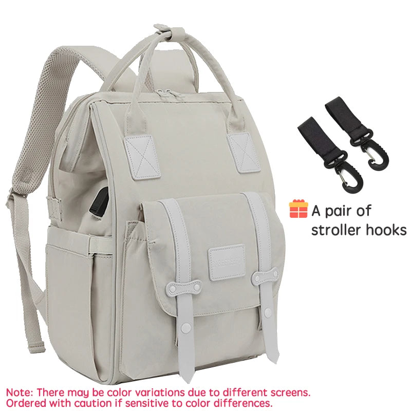 Maternity Diaper Backpack for Travel – Waterproof with Stroller Hooks