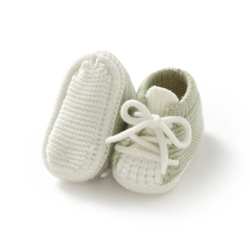 Baby Knitted Booties (0–18M) – Soft Sole Non-Slip First Walkers