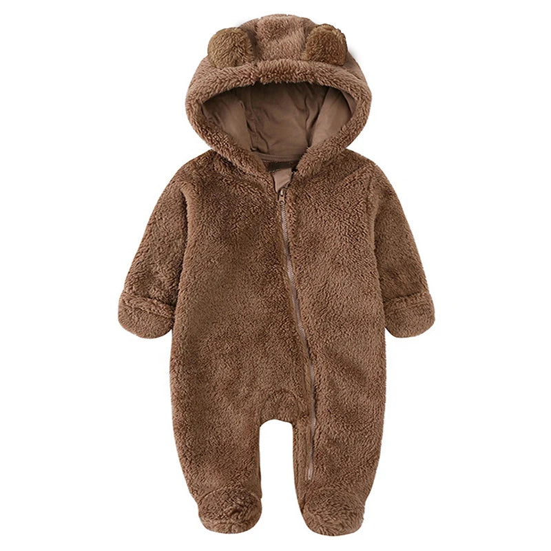 Cute Baby Jumpsuit – Warm Fleece (0–1Y)