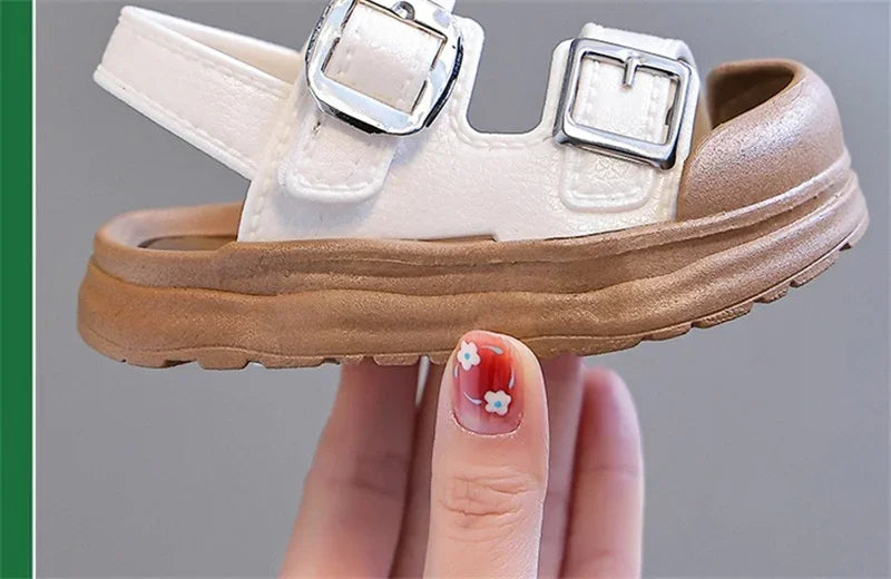 Kids’ PVC Summer Sandals – Buckle, Non-Slip, Waterproof
