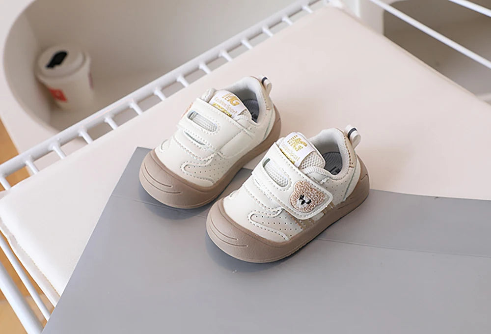Kids PU Leather Sneakers – Soft-Soled First-Step Toddler Shoes