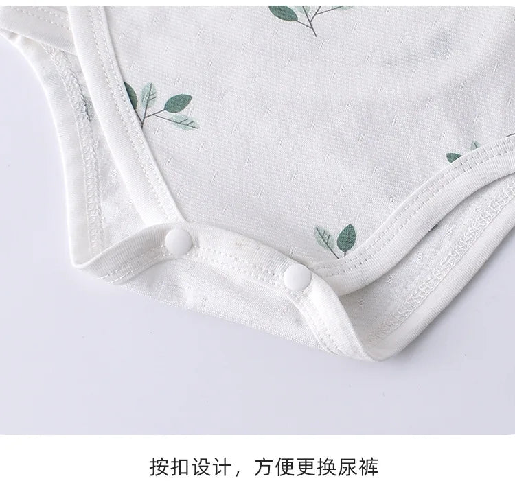 Cute Newborn Baby Short Sleeved Triangle Jumpsuit