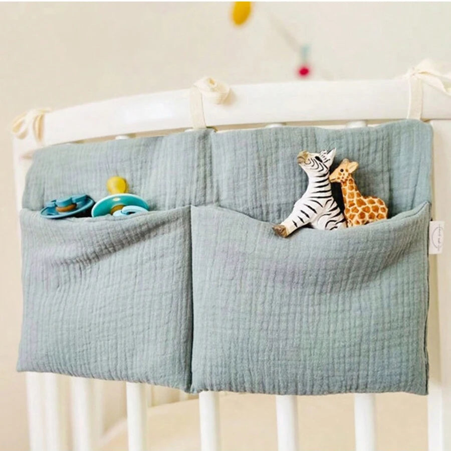 Multifunctional Baby Crib Organizer for Diapers & Bedding Accessories